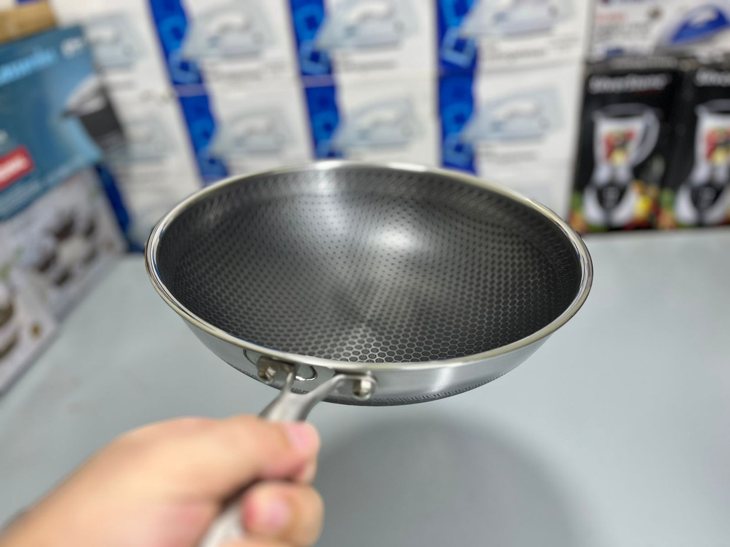 HoneyComb Laser Coating Deep Frying Pan