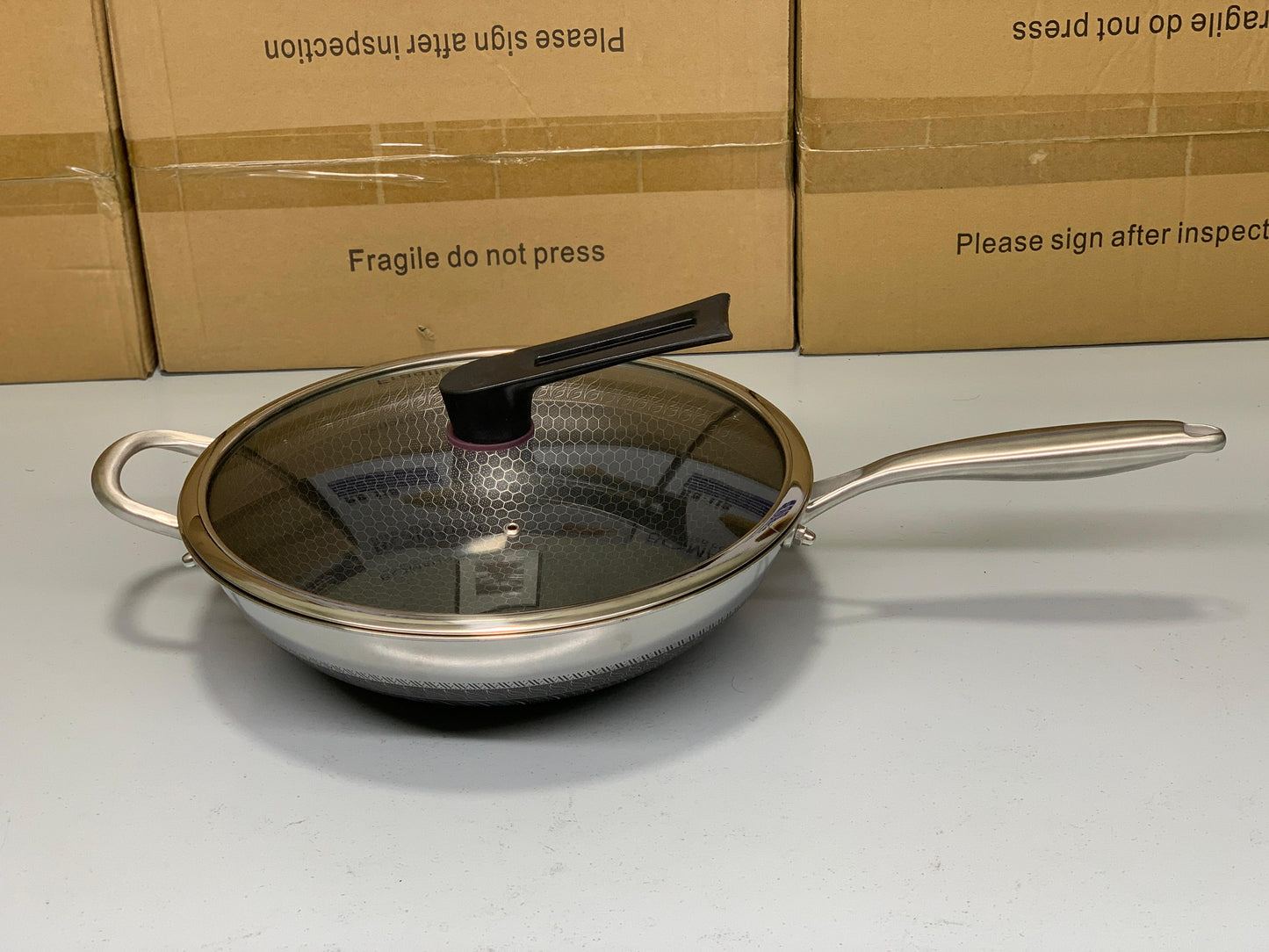 HoneyComb Laser Coating Deep Frying Pan
