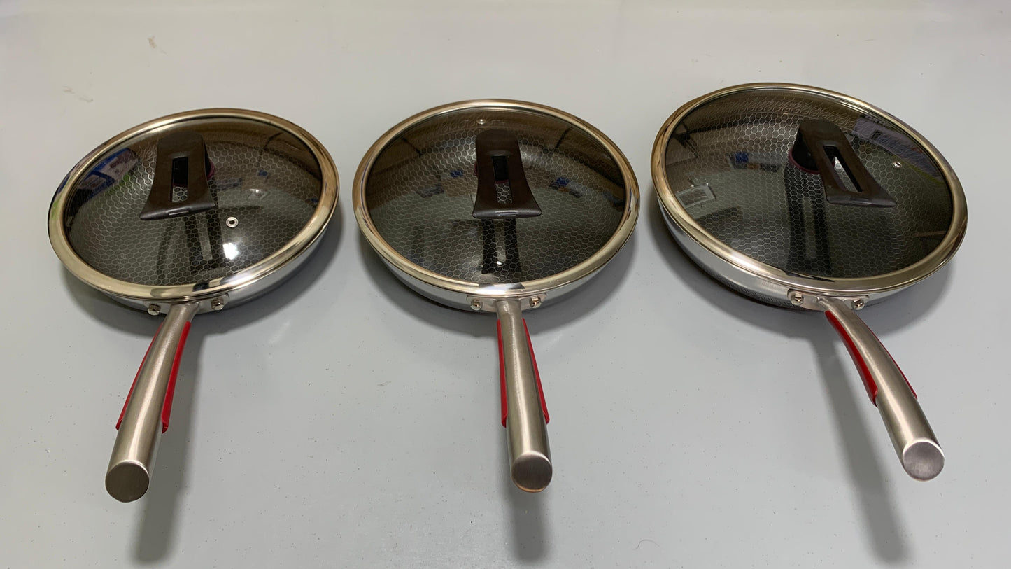 HoneyComb Double Laser Coating SHALLOW Frying Pan