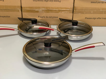 HoneyComb Double Laser Coating SHALLOW Frying Pan