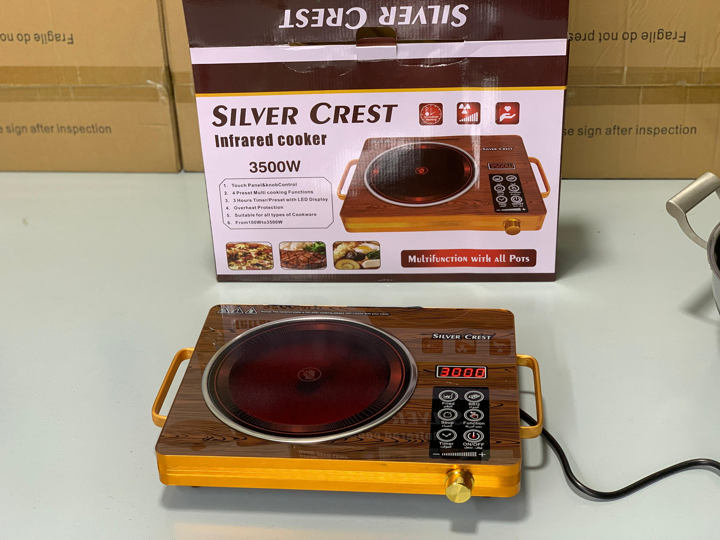 Silver Crest Imported Infrared Electric Stove – 3500W, Touch Control, Universal Cookware Compatibility