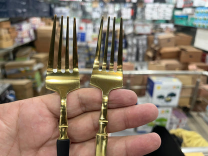 High Quality Polished Cutlery Set Golden and Half Golden Stainless Steel